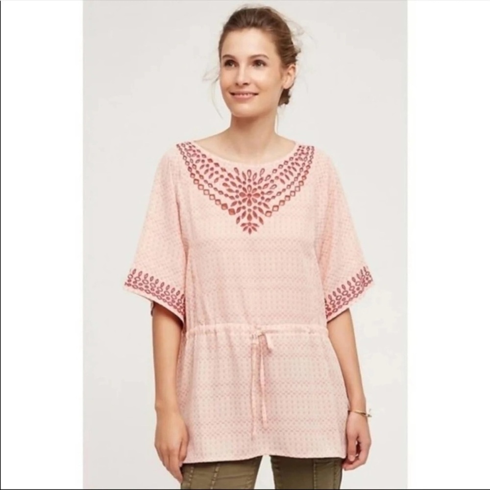 One September Anthropologie Euphemia peasant tunic top S